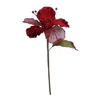 21" Red Velvet Hibiscus 6" Flower
