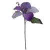 21" Purple Velvet Hibiscus 6" Flower