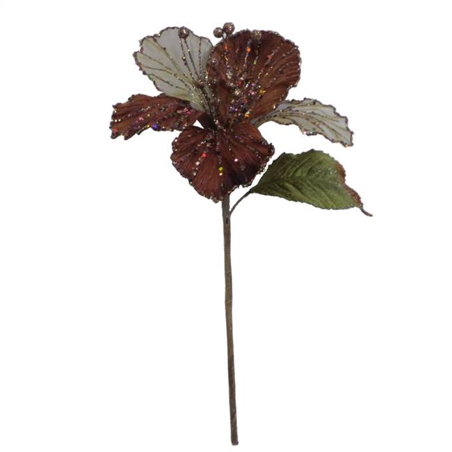 21" Chocolate Velvet Hibiscus 6" Flower