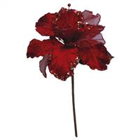 27" Red Glitter Amaryllis 7.5" Flower