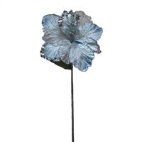 27" Silver Glitter Amaryllis 7.5" Flwr