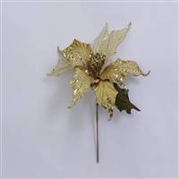 31" Gold Glitter Poinsettia 13" Flower