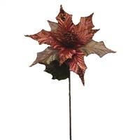 31" Copper Glitter Poinsettia 13" Flower