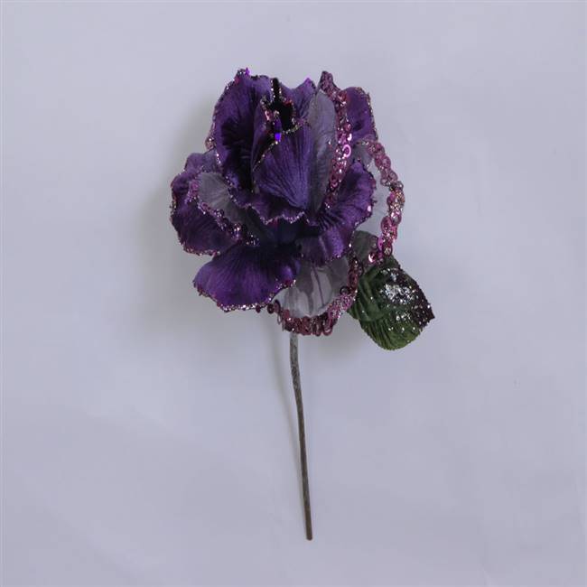 26" Purple Velvet Sheer Rose 6" Flwr