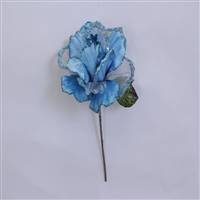 26" Aqua Velvet Sheer Rose 6" Flower