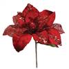 31" Red Glitter Magnolia 13" Flower