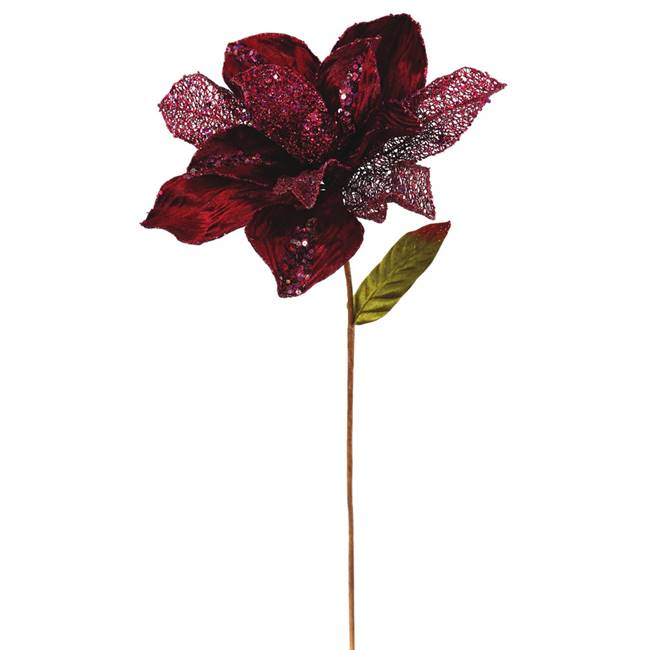 31" Burgundy Glitter Magnolia 13" Flr