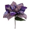 31" Purple Glitter Magnolia 13" Flower