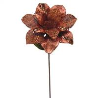 31" Chocolate Glitt Magnolia 13" Flower