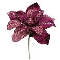 31" Mauve Glitter Magnolia 13" Flower