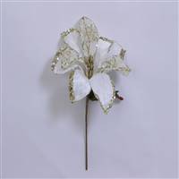 30" Cream Beaded Magnolia 11" Flower