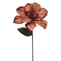 30" Chocolate Beaded Magnolia 11" Flower