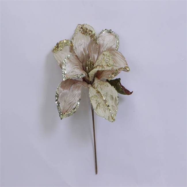 30" Champagne Beaded Magnolia 11" Flwr