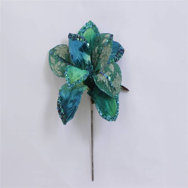 30" Peacock Beaded Magnolia 11" Flower