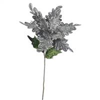 31" Pewter Poinsettia, 15" Flower 3/Bag