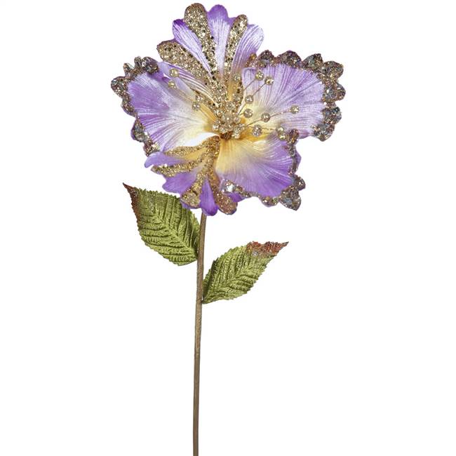 23" Violet Hibiscus, 8" Flower 3/Bag