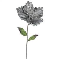 23" Pewter Hibiscus, 8" Flower 3/Bag