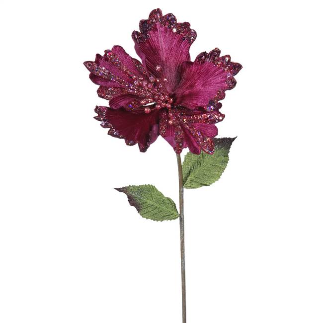 23" Mauve Hibiscus, 8" Flower 3/Bag