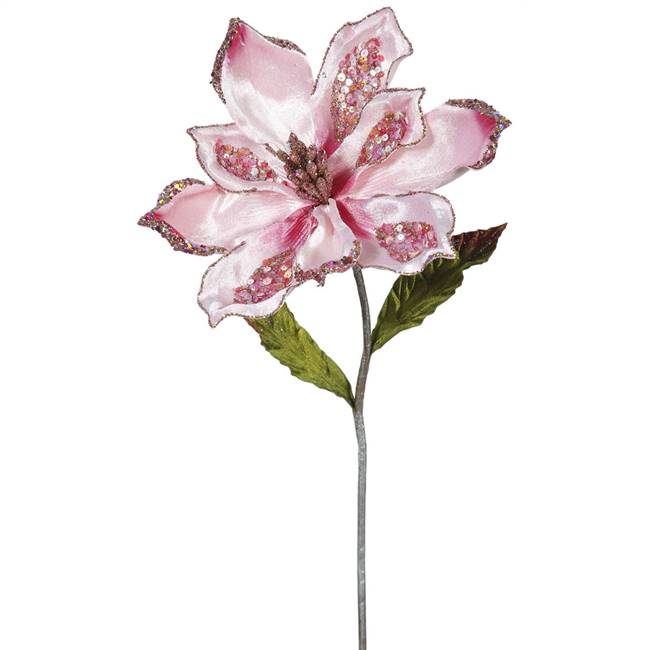 22" Pink Magnolia, 9" Flower 3/Bag