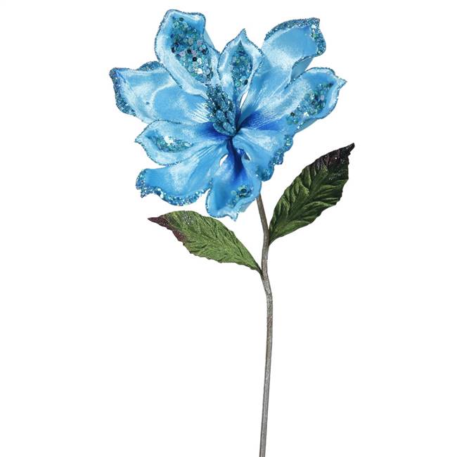 22" Sky Blue Magnolia, 9" Flower 3/Bag