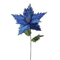 26" Blue Poinsettia, 13" Flower 3/Bag