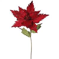 26" Red Poinsettia, 13" Flower 3/Bag