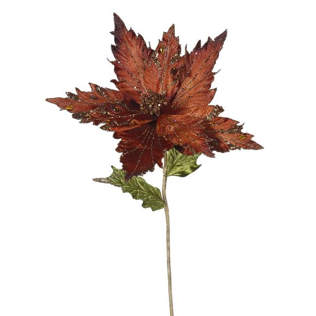 26" Chocolate Poinsettia, 13" Flower 3/B