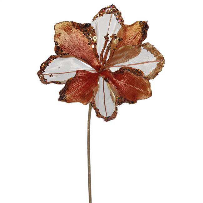 20" Copper Amaryllis, 9" Flower 3/Bag