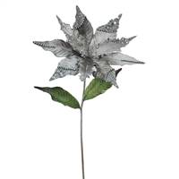 26" Pewter Poinsettia, 12" Flower 3/Bag