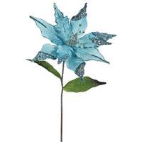 26" Sea Blue Poinsettia, 12" Flower 3/Ba