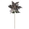20" Silver Poinsettia 14" Flower 3/Bg