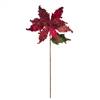 20" Red Poinsettia 12" Flower 3/Bg