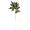 20" Green Poinsettia 12" Flower 3/Bg