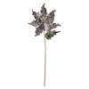 20" Silver Poinsettia 12" Flower 3/Bg
