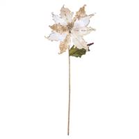 20" Ivory Poinsettia 12" Flower 3/Bg