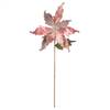 20" Rose Gold Poinsettia 12" Flower 3/Bg