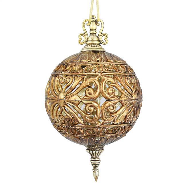 10" Antique Gold Sculptured Ball 2/Bx