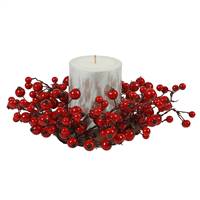 10" Red Mixed Berry Candle Ring 3.5" Ctr