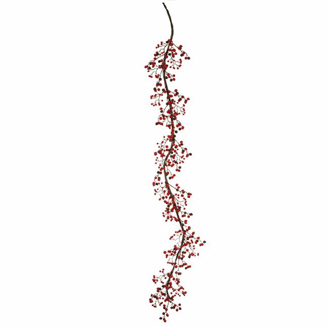 6' Red/Burgundy Mixed Berry Garland Outd