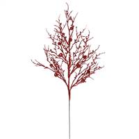29" Red Sparkle Berry Twig Spray