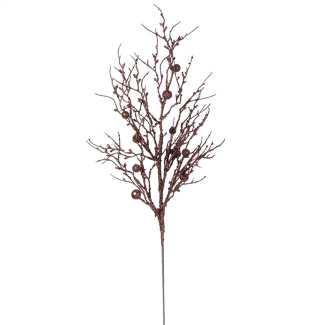 29" Chocolate Sparkle Berry Twig Spray