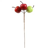 3  Red-Grn-Yel Apple Pick x 3 7.5"Stem