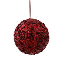 3.5" Burgundy Sparkle Sequin Ball