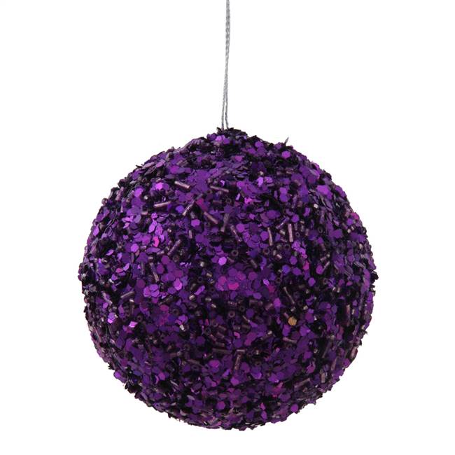 3.5" Purple Sparkle Sequin Ball