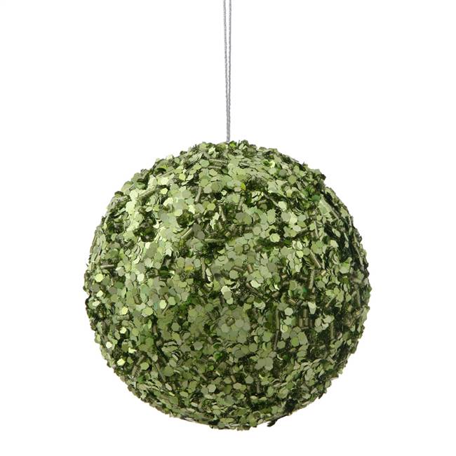 3.5" Lime Sparkle Sequin Ball