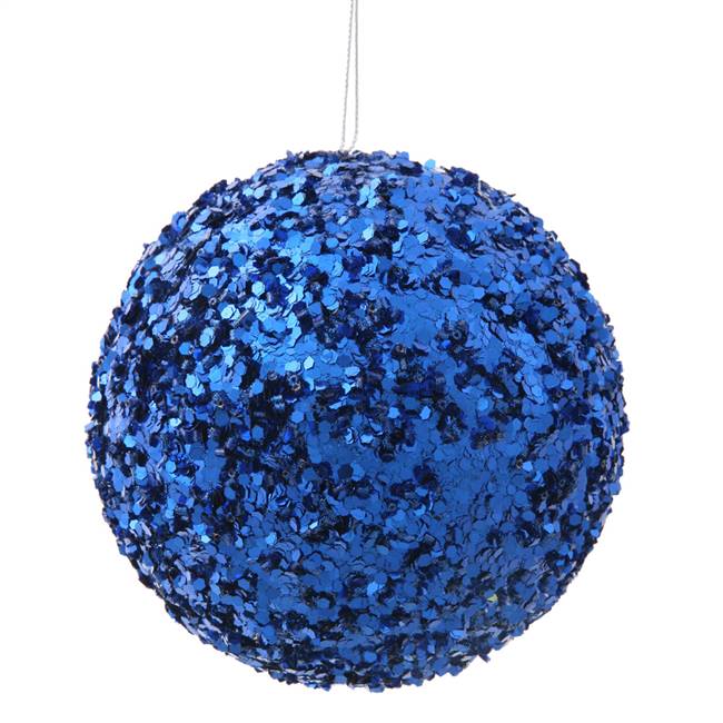 4.75" Blue Sparkle Sequin Ball