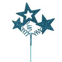 10" Turquoise Glitter Star Spray