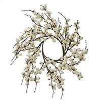 18" White Indoor/Outdoor Berry Wreath