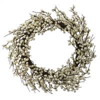 28" White Indoor/Outdoor Berry Wreath