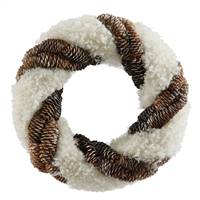 13" Snow and Pine Cone Twisting Wreath